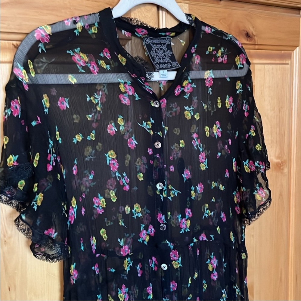 Johnny Was Natalia Sheer Tiered Mini Dress - Picture 6 of 11